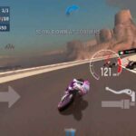 Motociclista celebrando la victoria con fuegos artificiales de fondo en Moto Rider Bike Racing Game Mod APK