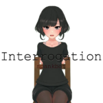 Interrogation Spankbot APK logotipo con personaje principal sentado en una silla.