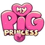 Logotipo rosa de “My Pig Princess” con diseño de corazón y letras grandes.