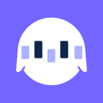 Icono de Poly AI Mod APK simple en morado y blanco.