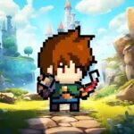 Alt text for the image in Spanish: "Personaje héroe pixelado de Cup Heroes MOD APK juego"