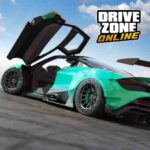 Drive Zone Online MOD APK: Supercar verde con puertas abiertas